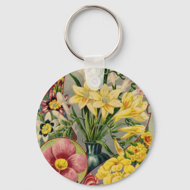 Llavero Catálogo de semillas de flores de época (Anverso)