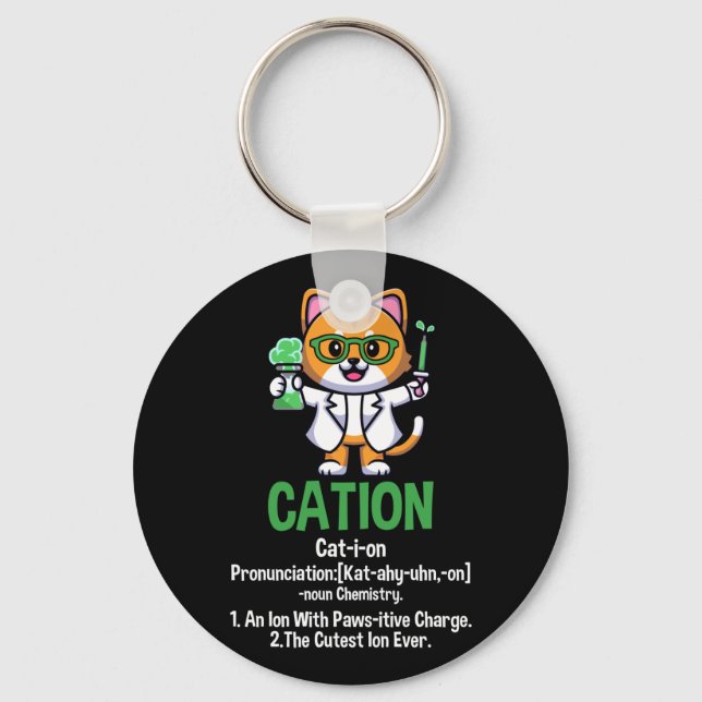 Llavero Cation Cute Science Pawsitive Element Chemistry (Anverso)