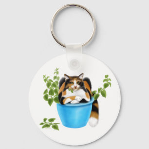 Llavero Catnip Chomping Calico Keychain