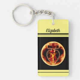 Llavero Católica llama a sacerdote crucifijo