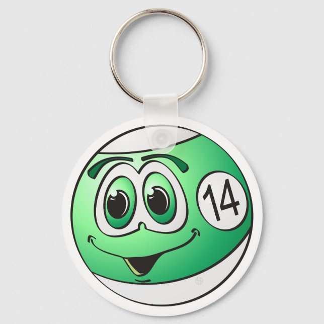 Llavero Catorce Personalizados de bolas de billar (Anverso)