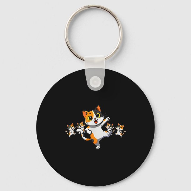 Llavero Cats Dancing Funny Cat Lover For Women Kitty Graph (Anverso)