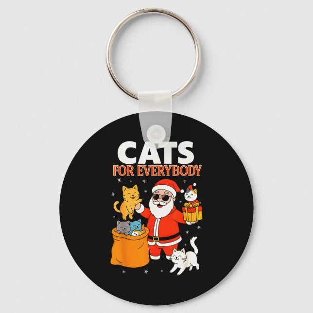 Llavero Cats For Everybody Funny Christmas Cat Xmas Santa  (Anverso)
