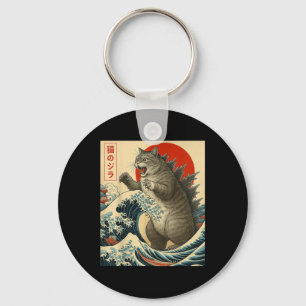 Llavero Catzilla Cat Arte Japonés Gracioso Regalos De Gato