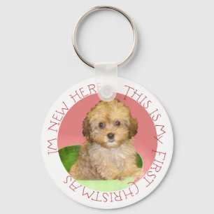 Llavero Cavachon cachorro primera Navidad
