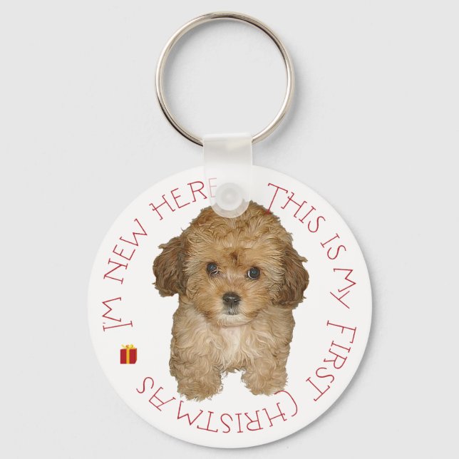 Llavero Cavachon Puppy Primera Navidad (Anverso)