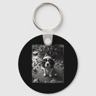 Llavero Cavalier King Charles Spaniel de Navidad Atrapado