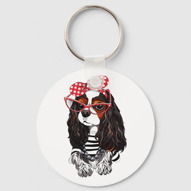Llavero Cavalier King Charles Spaniel De París Con Amor (Anverso)