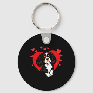 Llavero Cavalier King Charles Spaniel del Día de San Valen
