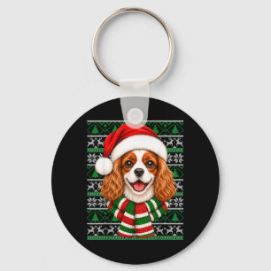 Llavero Cavalier King Charles Spaniel Perro Navidad Santa