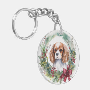 Llavero Cavalier King Navidades Wreath Festimes Pup
