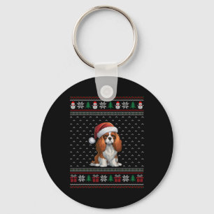 Llavero Cavalier Rey Charles Spaniel Perro con Santa Ha