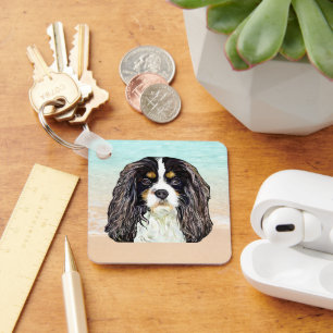 Llavero Cavalier Tri-Color King Charles Spaniel