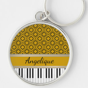 Llavero Cayos de piano personalizados: Quatrefoil negro so