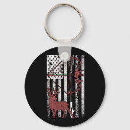 Llavero Caza con la bandera norteamericana cede la caza