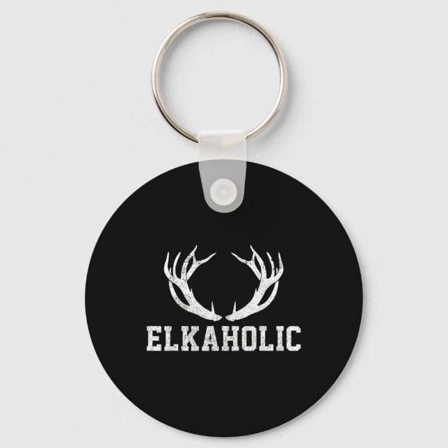 Llavero Caza de alce Elkaholic Antler Funny Elk Hunter Gif (Anverso)