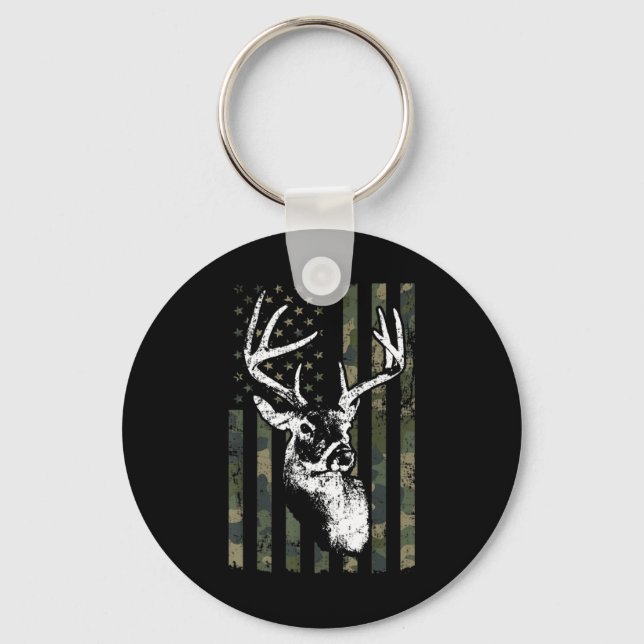 Llavero Caza de ciervos Whitetail Buck en EE.UU. Camuflage (Anverso)
