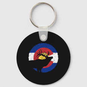 Llavero Caza de Elk Colorado Cazando Camisetas Cazador de