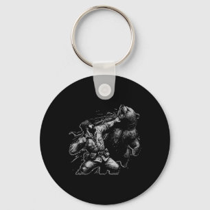 Llavero Caza de vintage retro de oso de hombre gracioso