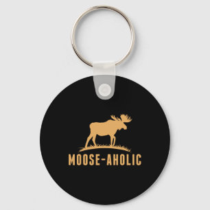 Llavero Caza divertida Gráfica Mujeres Moose-Aholic Hombre