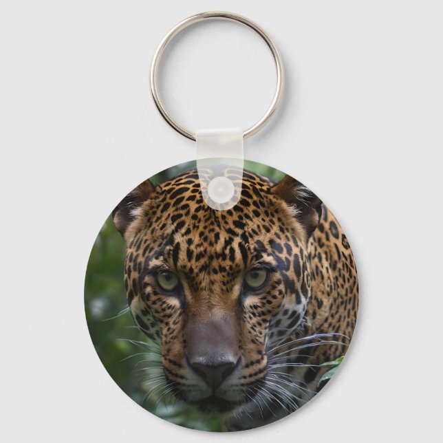 Llavero "Cazador silencioso: El jaguar pisotea el bosque" (Anverso)