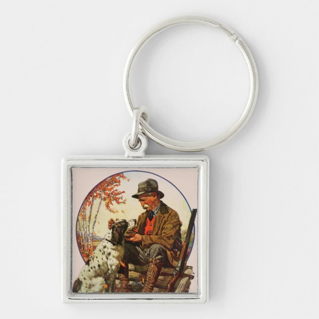 Llavero Cazador y perro de aguas (Frente)