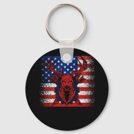 Llavero Cazadores de venados crían con bandera estadounide