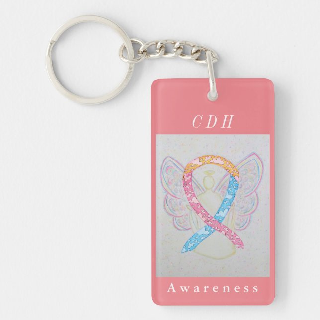 Llavero CDH Awareness Ribbon Guardian Angel Art Keychain (Frente)