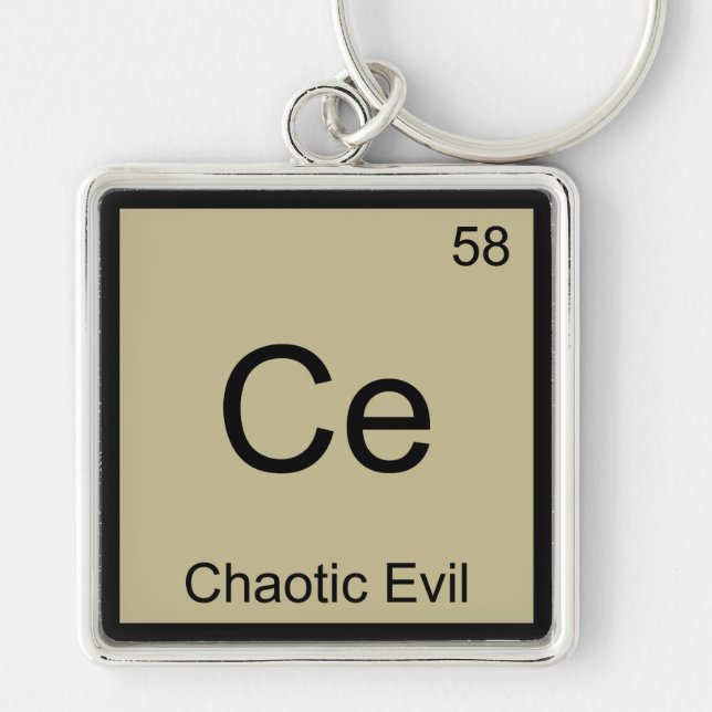 Llavero Ce - Chaotic Evil Chemistry Element Symbol T-Shirt (Frente)