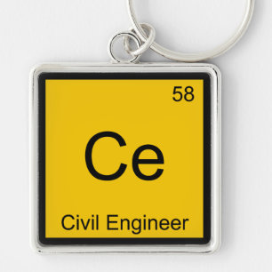 Llavero Ce - Ingeniero Civil Símbolo de Elemento Químico T