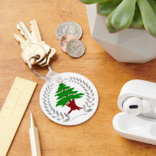 Llavero Cedro del Líbano Salmo 92 Keychain