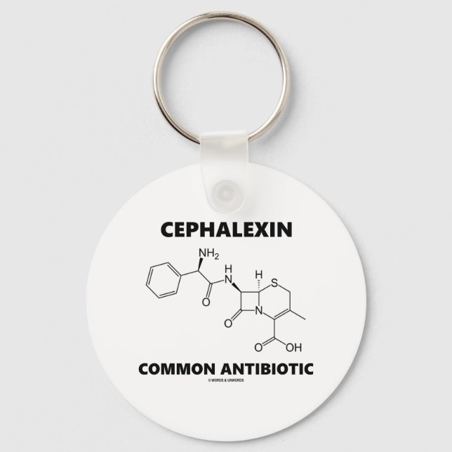 Llavero Cefalexina Antibiótico Común (Molécula química) (Anverso)
