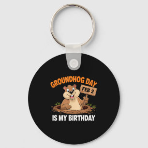 Llavero Celebración de cumpleaños del Día de la marmota Hu