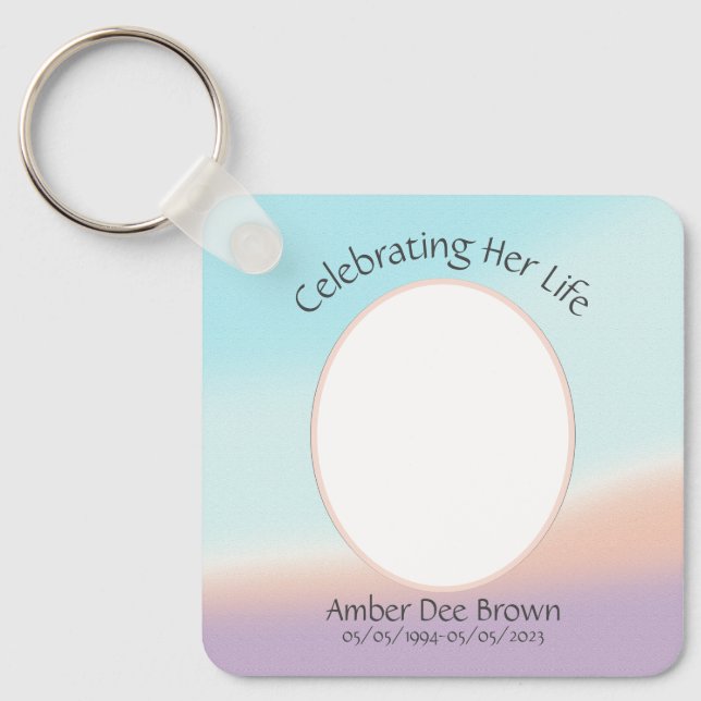 Llavero Celebración de la vida de Pastel Photo (Anverso)
