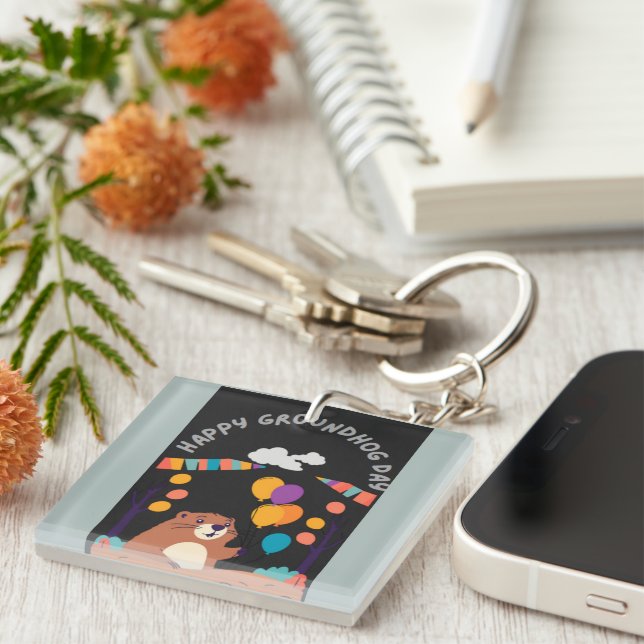 Llavero Celebración del Día de la Marmota: ¿Sombra o Brill (Frente Derecha)