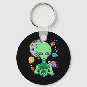 Llavero Celebración del Día Del Espacio Cosmic Alien Tree