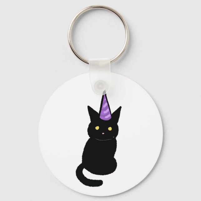 Llavero Celebración Gato Negro (Anverso)