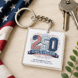 Llavero Celebración Patriótica Familiar del 4 de Julio de 