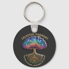 Llavero Celestial Harmony Tree - Cosmic Meditation Mandala