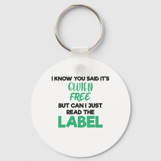 Llavero Celiac Disease Gluten Free Read The Label Gluten I (Anverso)