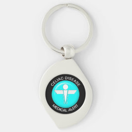 Llavero CELIAC ENFERMEDAD Alerta médica Keychain Metalizad