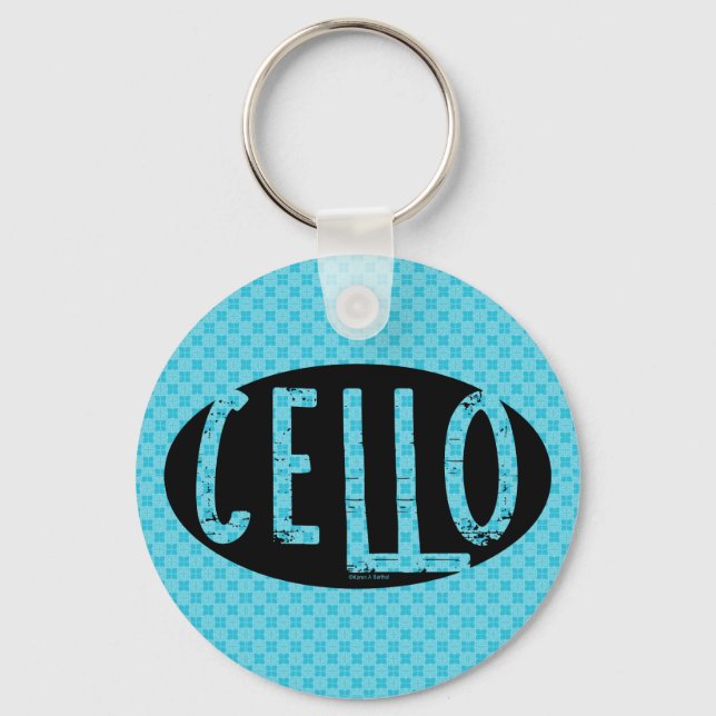 Llavero Cello Oval Rough Text (Anverso)