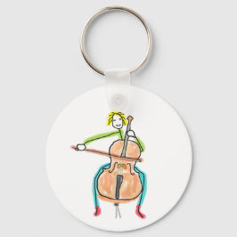 Llavero Cello Playing Stickman
