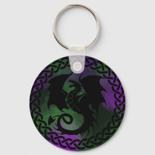 Llavero CelticCircleDragonPurpleGreen