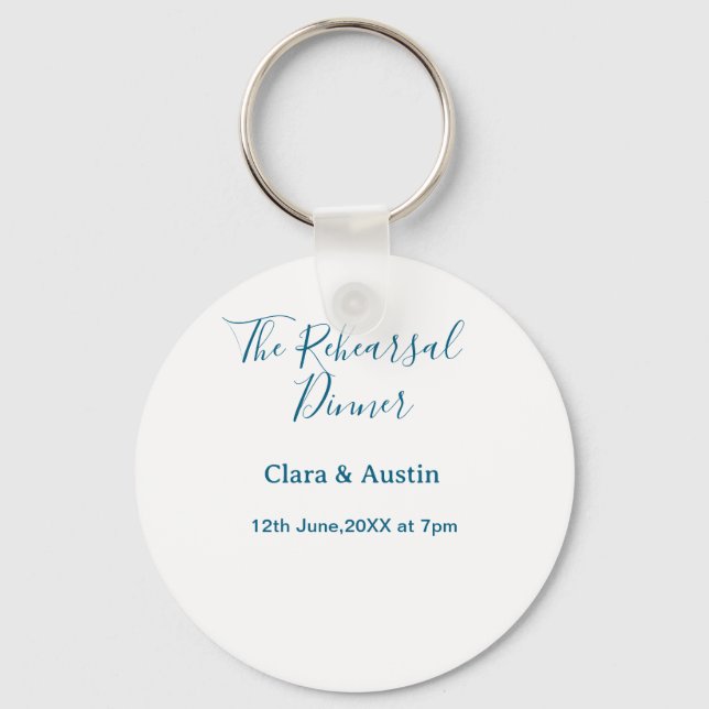 Llavero cena de ensayo la noche anterior simple mínimo m (Anverso)