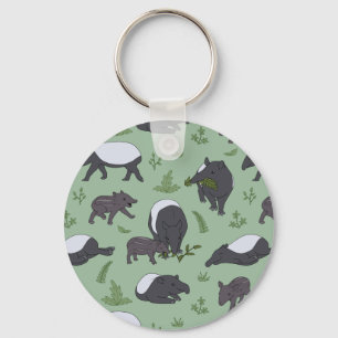 Llavero Cena de la familia Tapir en verde