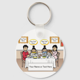 Llavero Cena familiar 2 Chicas Personalizado por PrintedPe