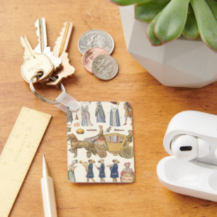 Llavero Cenicienta, juguetes de muñecas de papel victorian