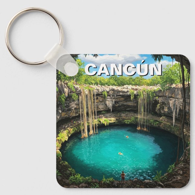Llavero Cenote de viajes de Cancún México (Anverso)