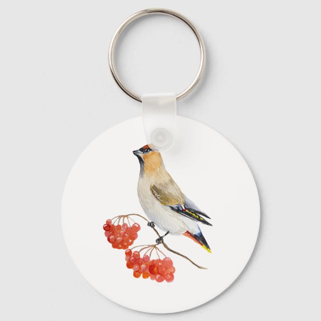 Llavero Cepillo de aves de la selva acuarela (Anverso)